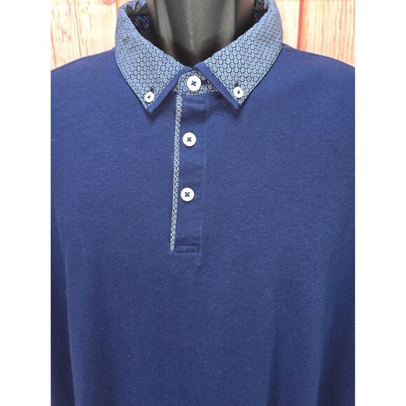 Johnston & Murphy Mens XXL Navy Polo Thin Fit - Picture 3 of 7